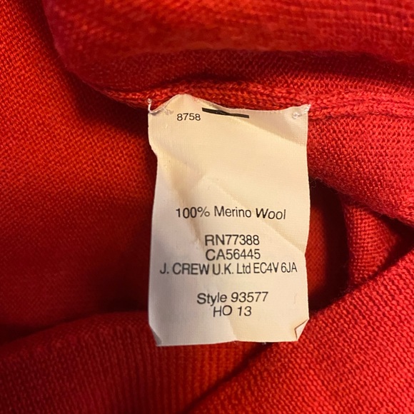 J Crew 3/4 Length Lightweight Wool Sweater in Red Size M - Picture 4 of 5